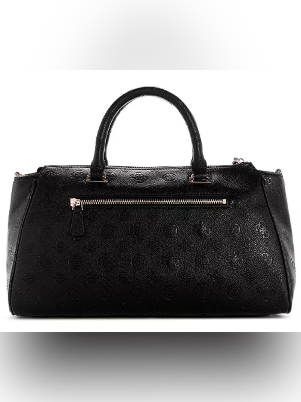 Guess Anise Large Black Satchel with Shiny Gold-Tone Hardware NWOT - Picture 4 of 6